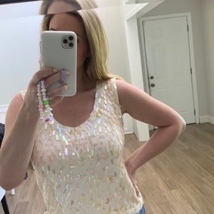 Vintage opal sequin sweater tank